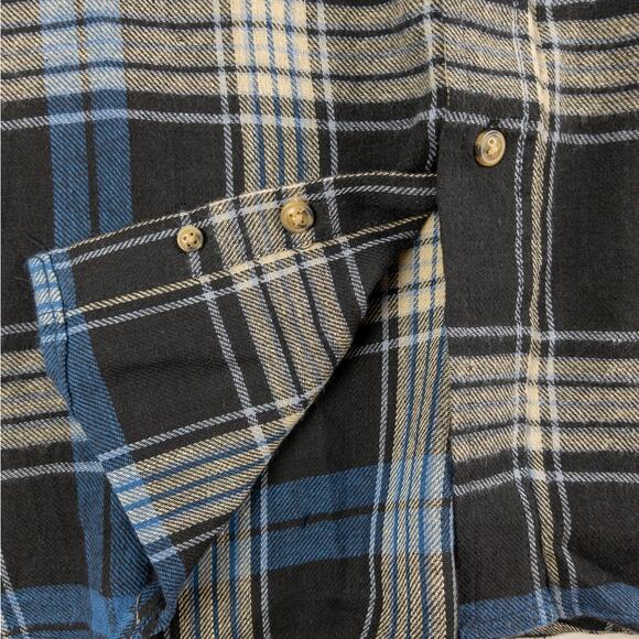 Mountain Ridge Flannel Men's 2XL Button Down Long Sleeve Plaid Blue Black White - Picture 8 of 12